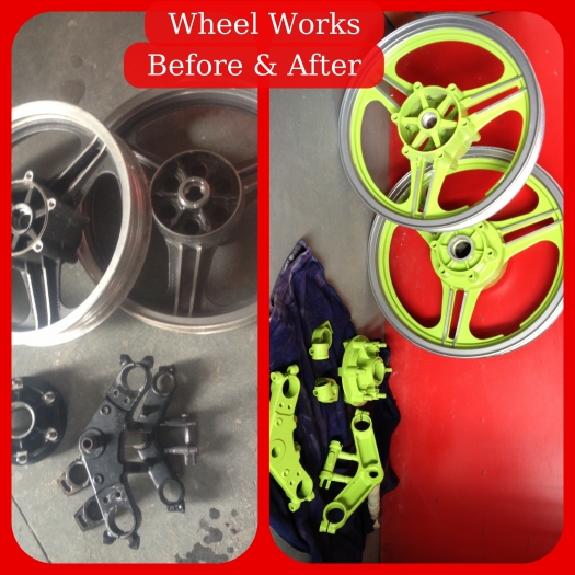 Bike Wheels - Stripped, Primed and Painted